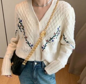 Cardigan Bordado con Flores - Image 4
