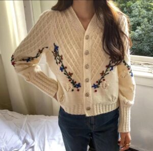 Cardigan Bordado con Flores - Image 5