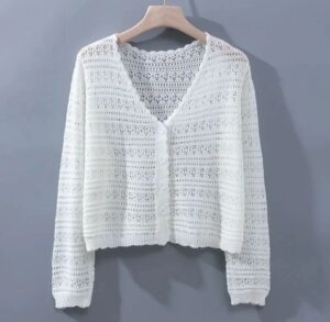 Cardigan tipo chal - tejido
