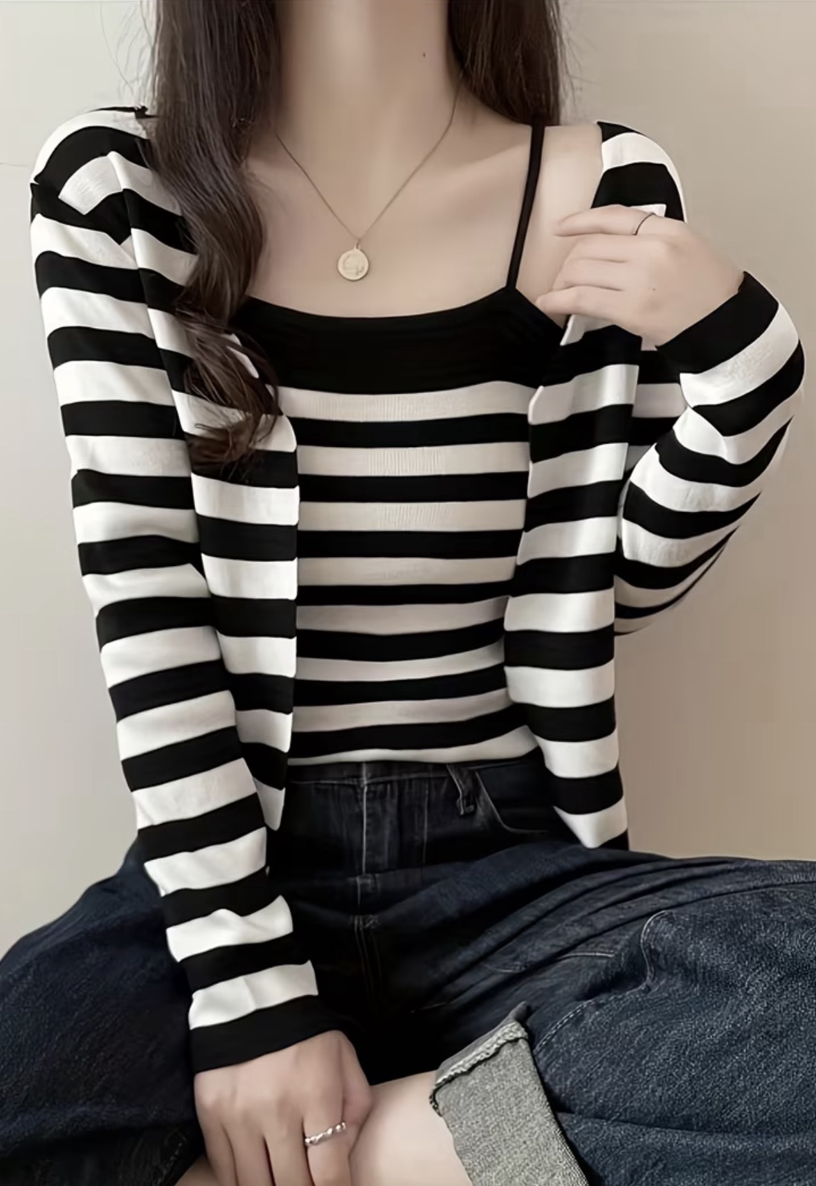Cardigan a rayas + esqueleto - Image 3
