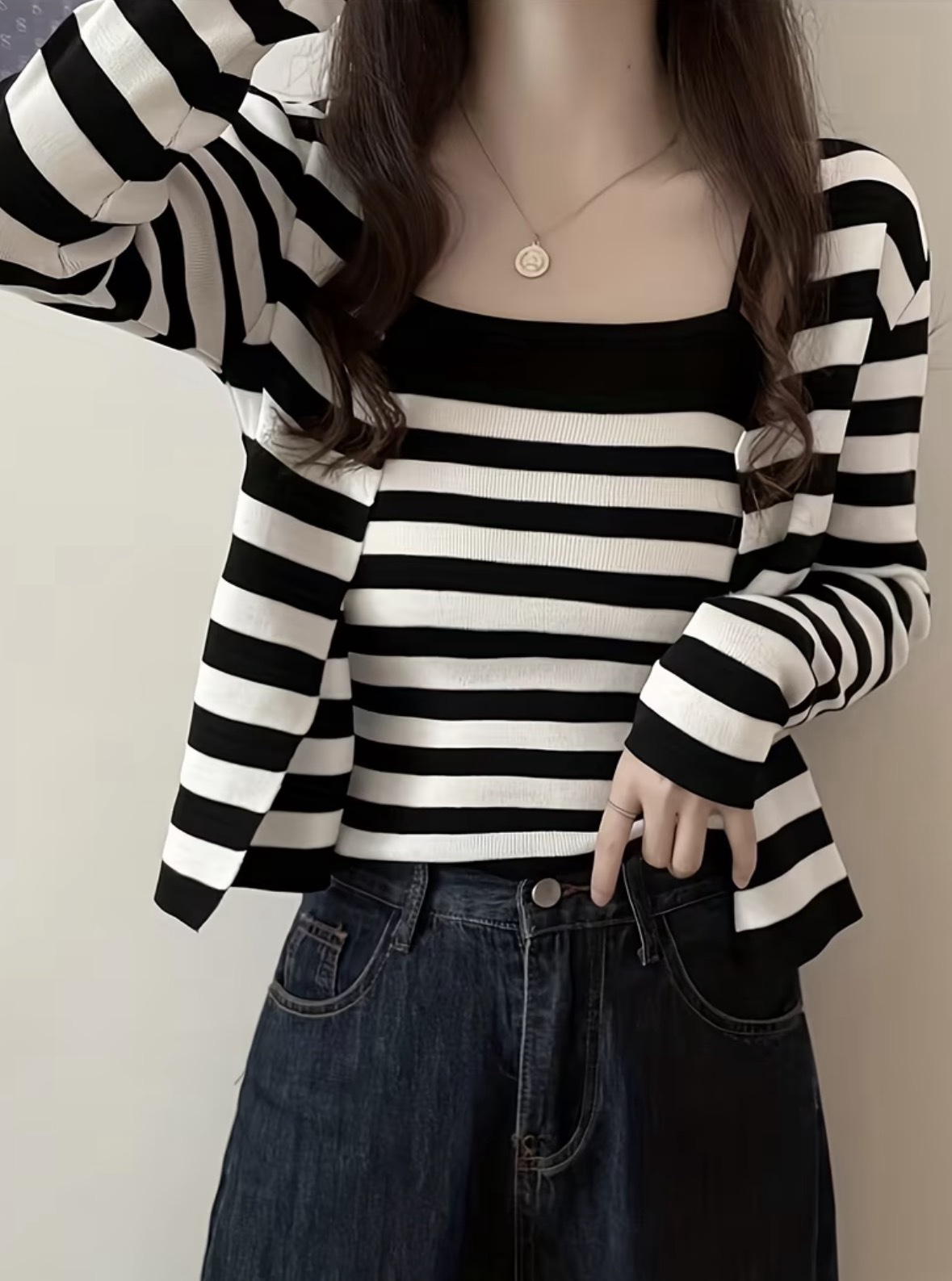 Cardigan a rayas + esqueleto - Image 2
