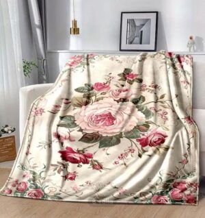 Manta de rosa suave y cálida. - Imagen 3