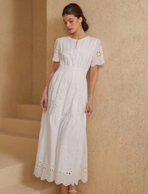 Vestido Blanco Bordado - Imagen 4