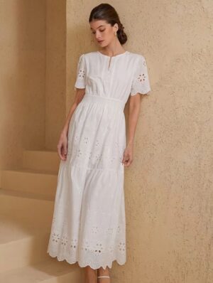 Vestido Blanco Bordado - Imagen 5