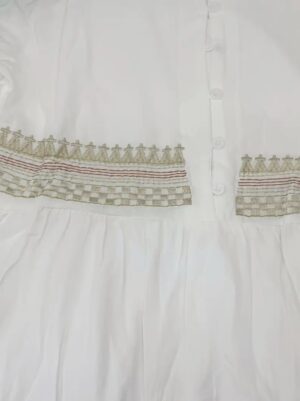 Vestido blanco de lino Vintage - Image 3