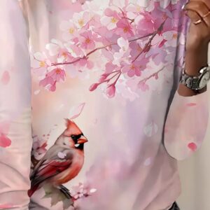 Camiseta manga larga 🌸Flor de Cerezo y pajarito🌸