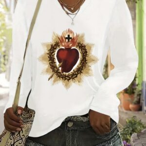 Camiseta "Sagrado Corazón de Jesús” cuello V