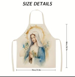 Delantal de cocina  Virgen María en Acuarela - Image 6