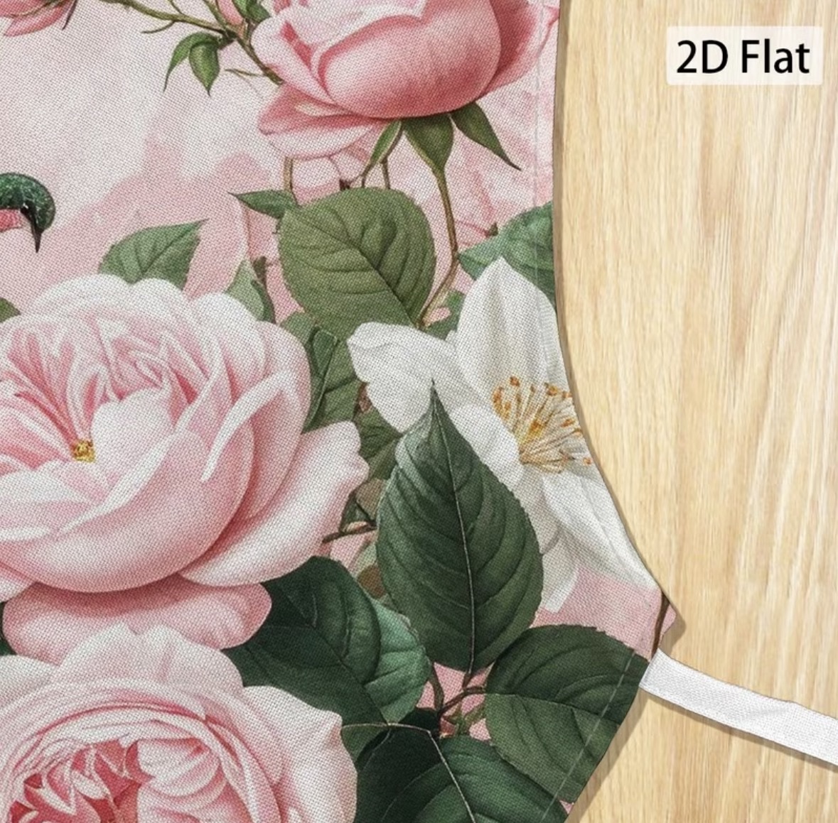 Delantal de cocina 🌹 y colibrí - Image 2