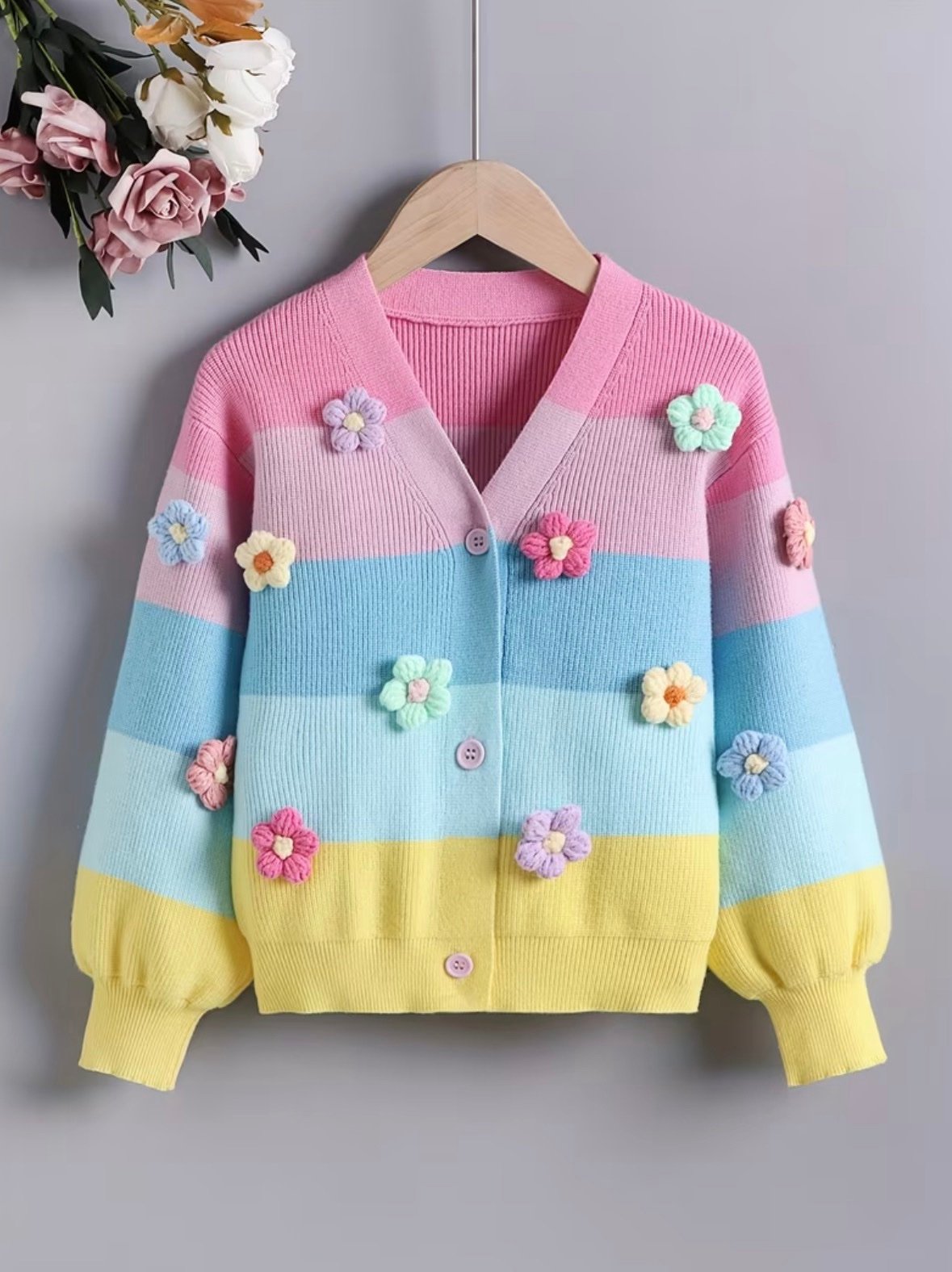 🌈 Cárdigan Arcoíris de Flores