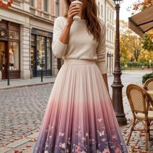 Falda Midi Susurros de Rosas 🌹