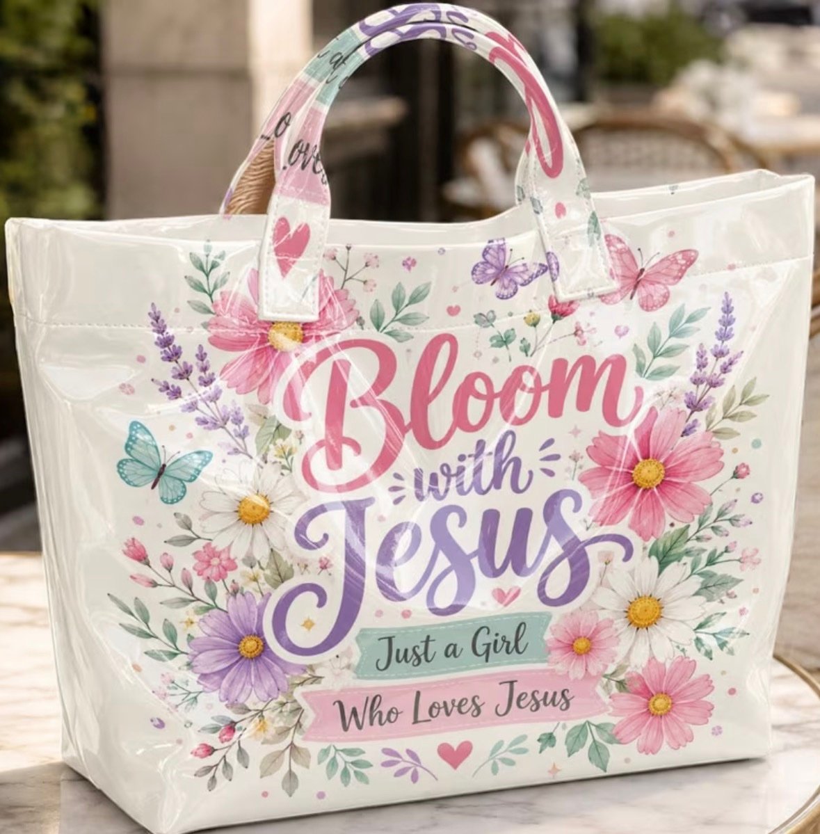 Bolso “Florece junto a Jesús” “Bloom with Jesus”
